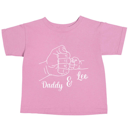 Personalised fist bump light pink baby toddler Tshirt 2 Years