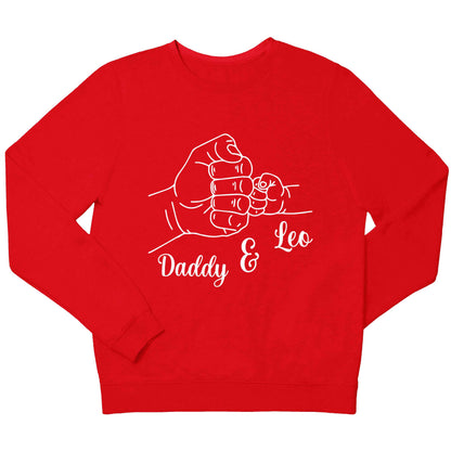 Personalised fist bump children's grey sweater 12-13 Years