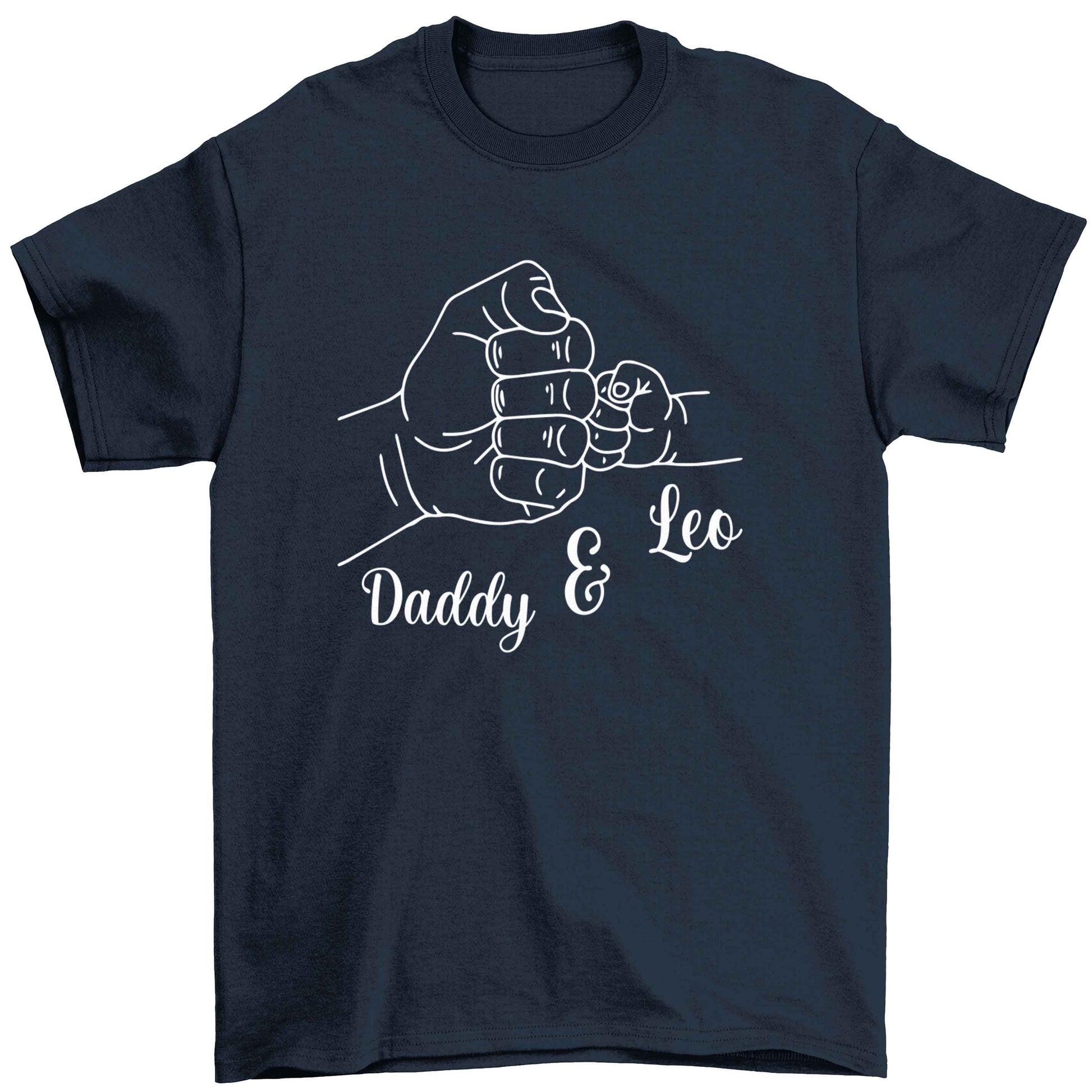 Personalised fist bump Children's navy Tshirt 12-13 Years