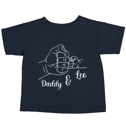 Personalised fist bump navy baby toddler Tshirt 2 Years