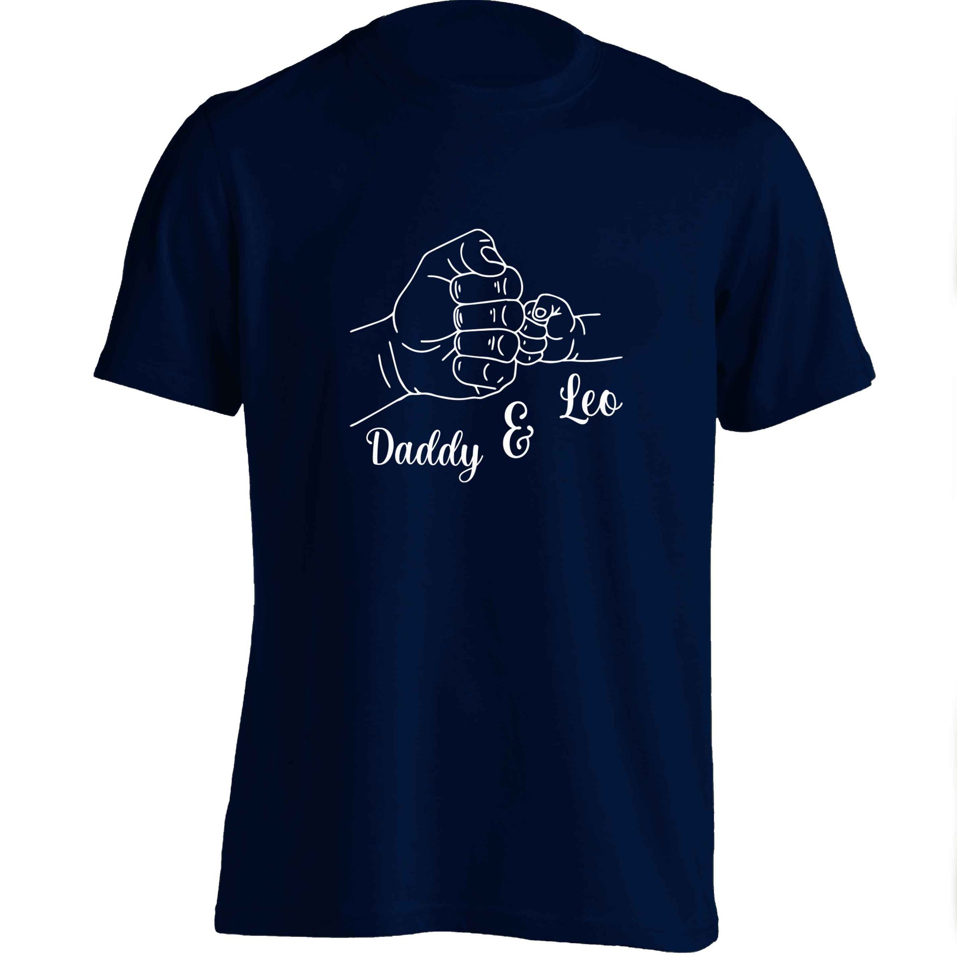 Personalised fist bump adults unisex navy Tshirt 2XL
