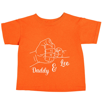 Personalised fist bump orange baby toddler Tshirt 2 Years