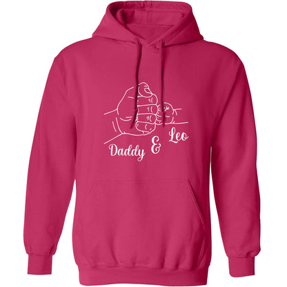 Personalised fist bump adults unisex pink hoodie 2XL