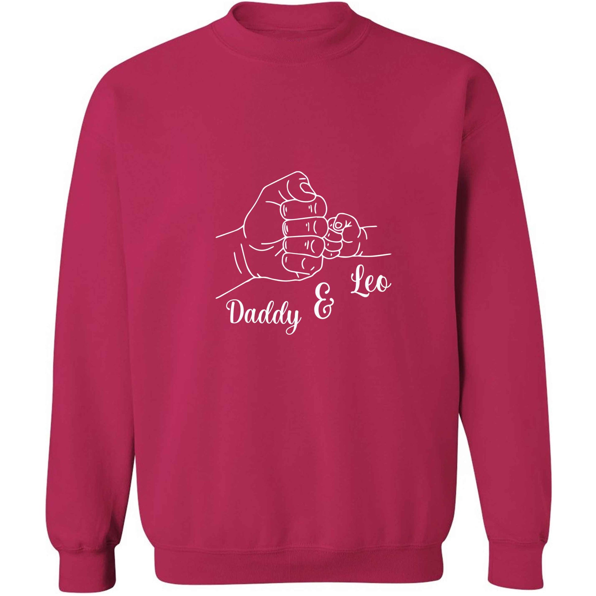Personalised fist bump adult's unisex pink sweater 2XL
