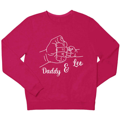 Personalised fist bump children's pink sweater 12-13 Years