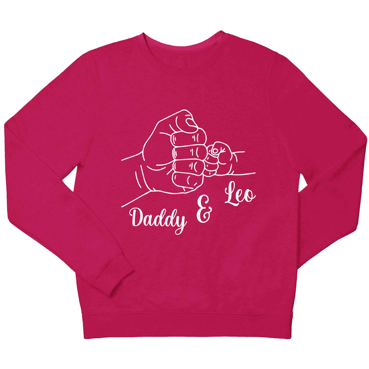 Personalised fist bump children's pink sweater 12-13 Years