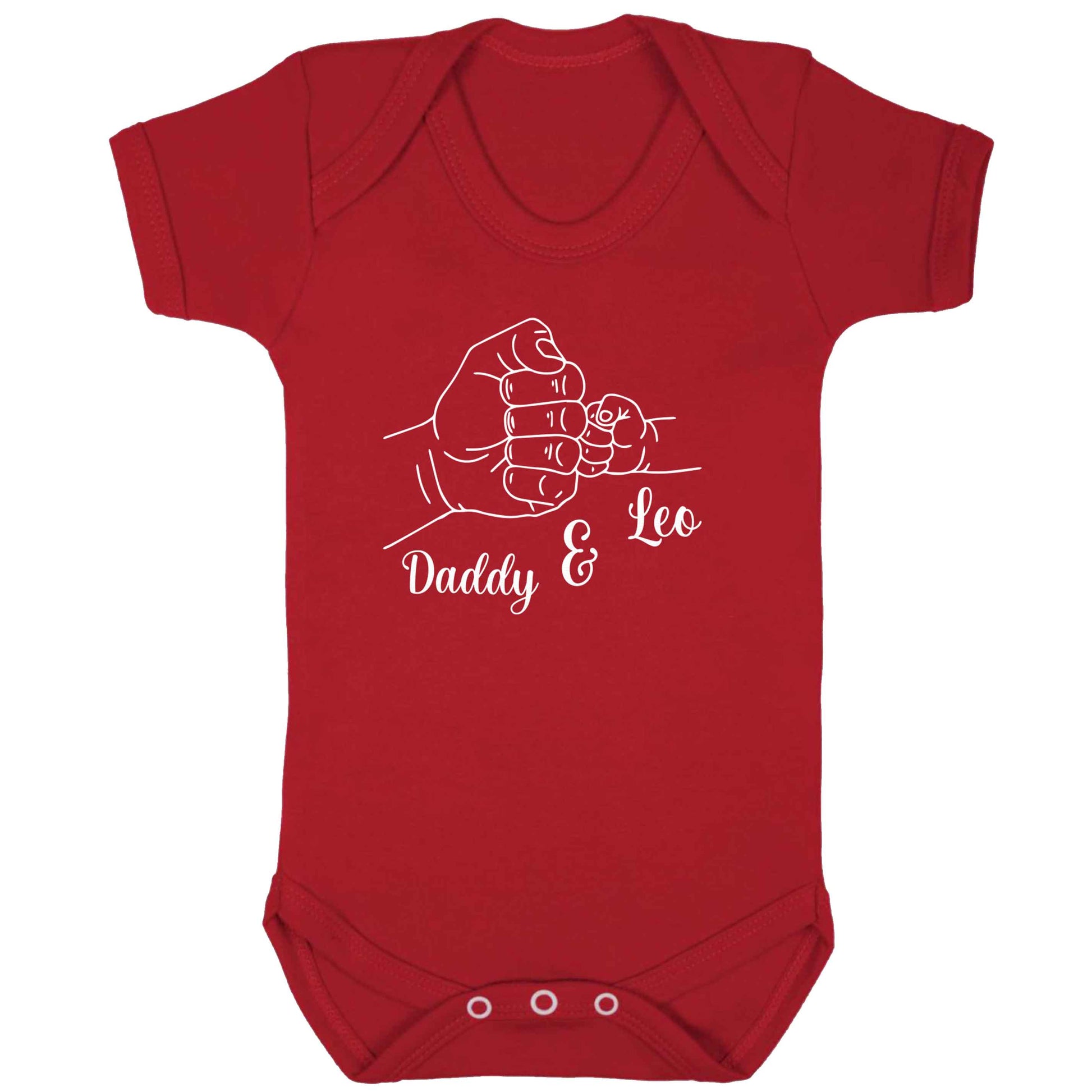 Personalised fist bump baby bodysuit red 18-24 months