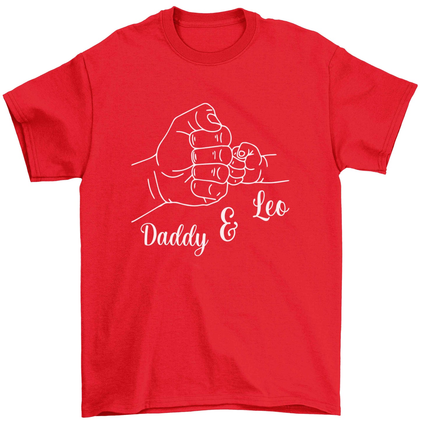 Personalised fist bump Children's red Tshirt 12-13 Years