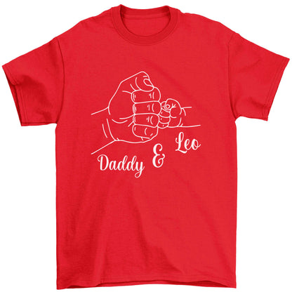 Personalised fist bump Children's red Tshirt 12-13 Years