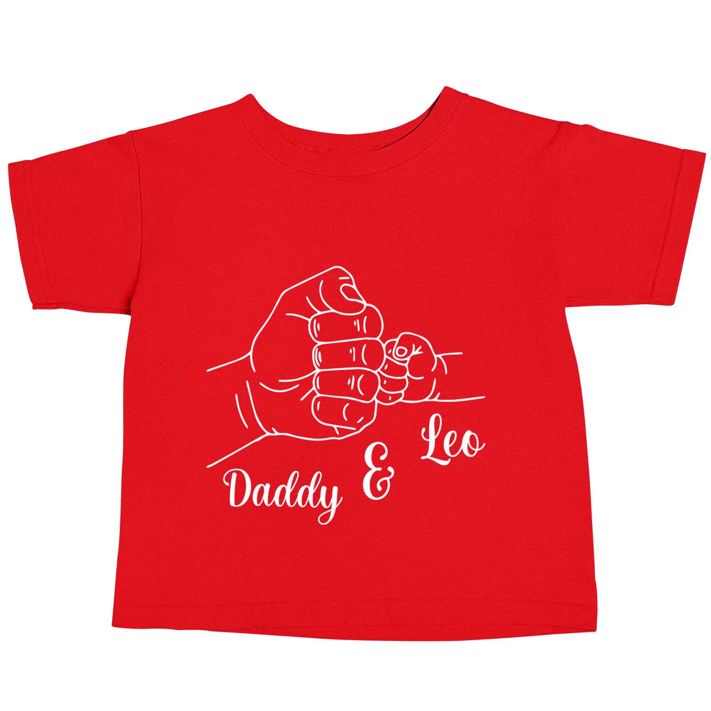 Personalised fist bump red baby toddler Tshirt 2 Years