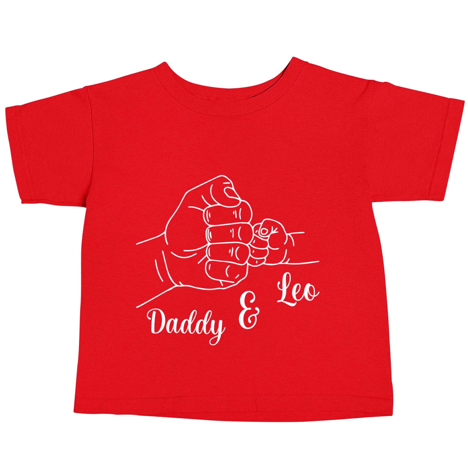 Personalised fist bump red baby toddler Tshirt 2 Years