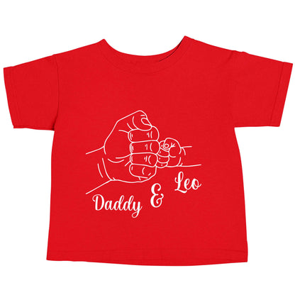 Personalised fist bump red baby toddler Tshirt 2 Years