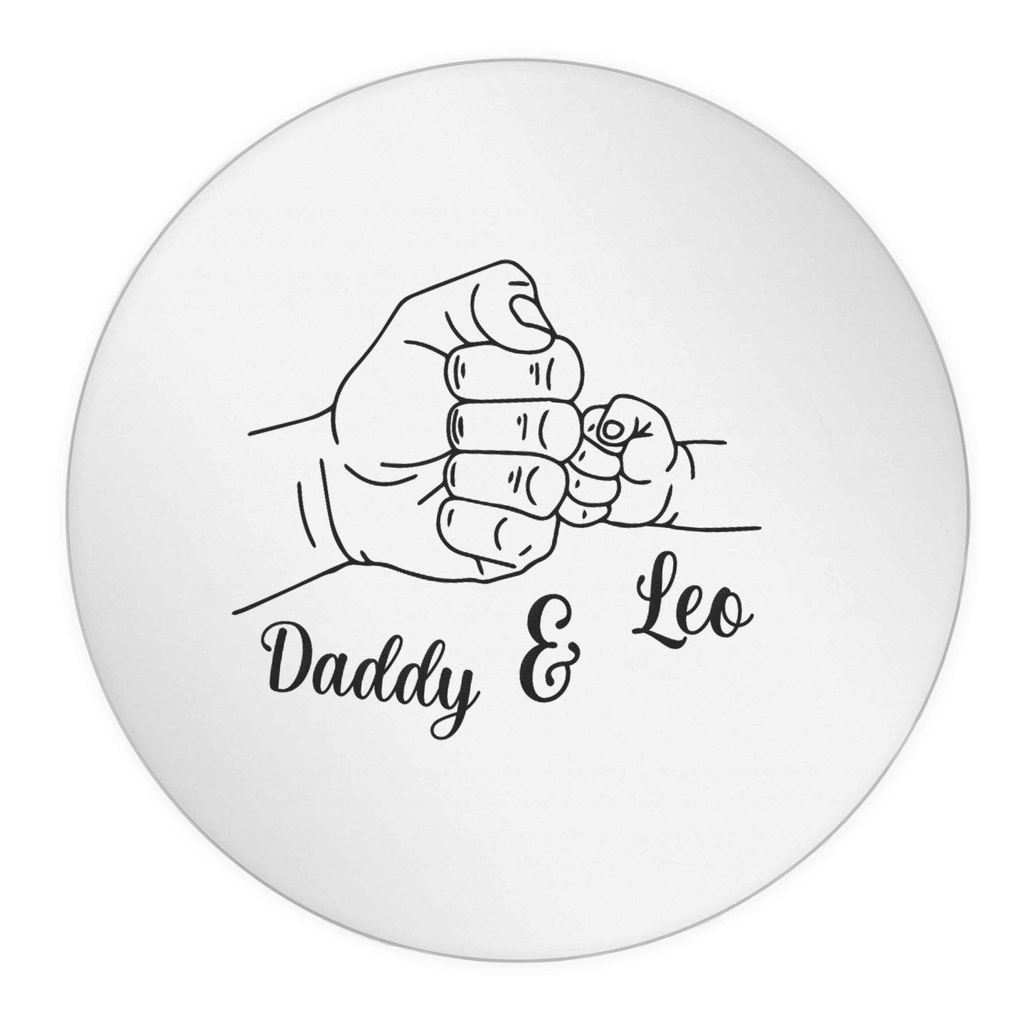 Personalised fist bump 24 @ 45mm matt circle stickers