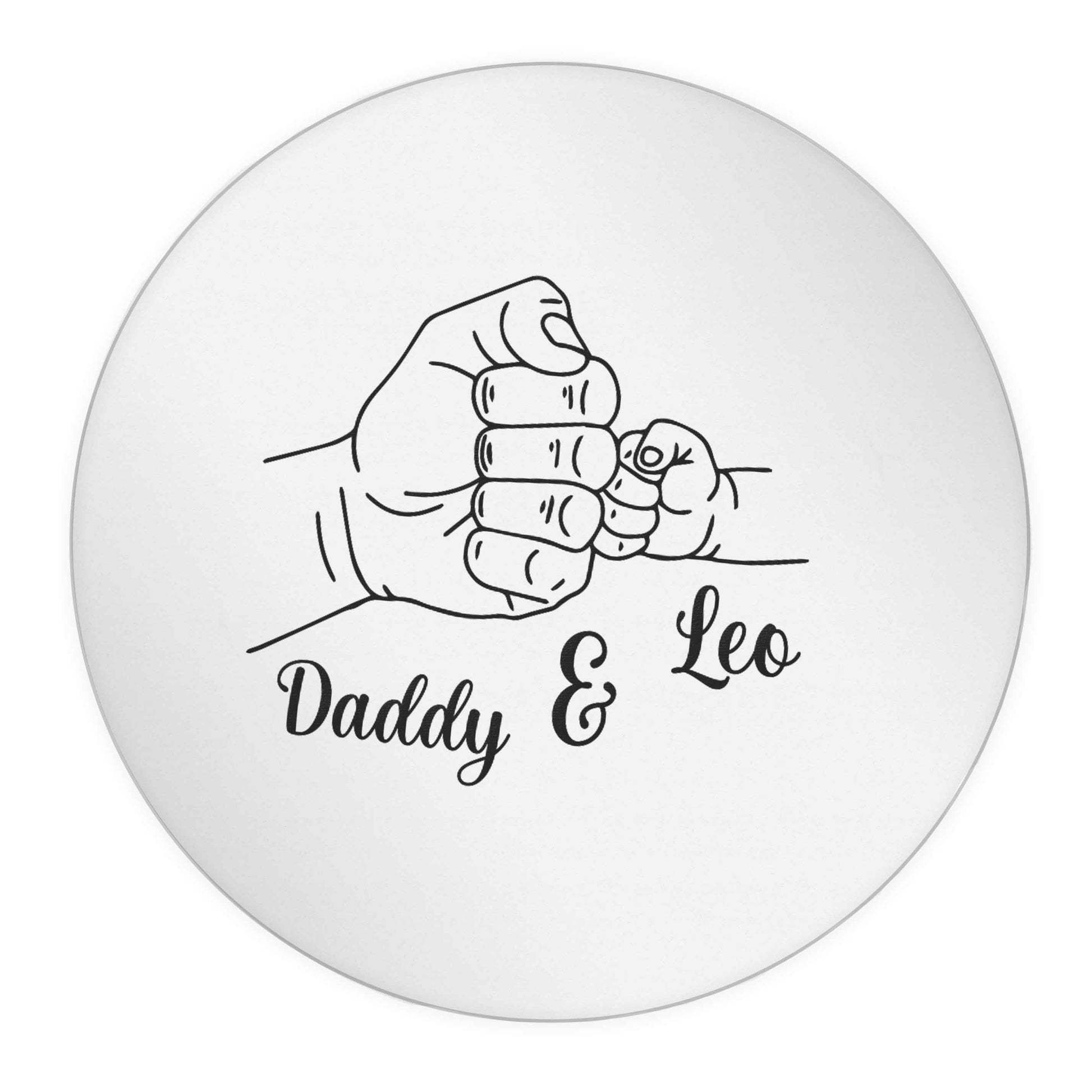 Personalised fist bump 24 @ 45mm matt circle stickers