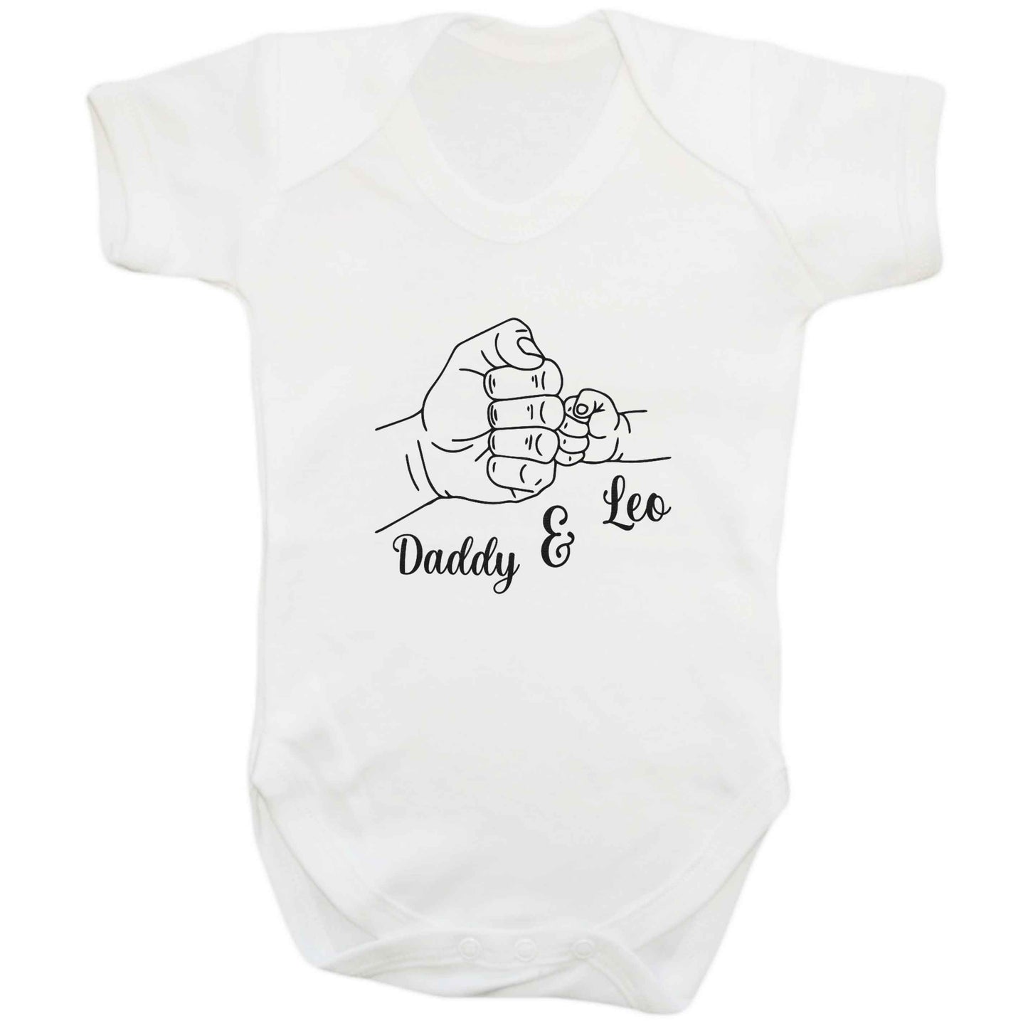 Personalised fist bump baby bodysuit white 18-24 months