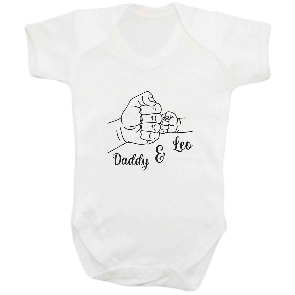 Personalised fist bump baby bodysuit white 18-24 months