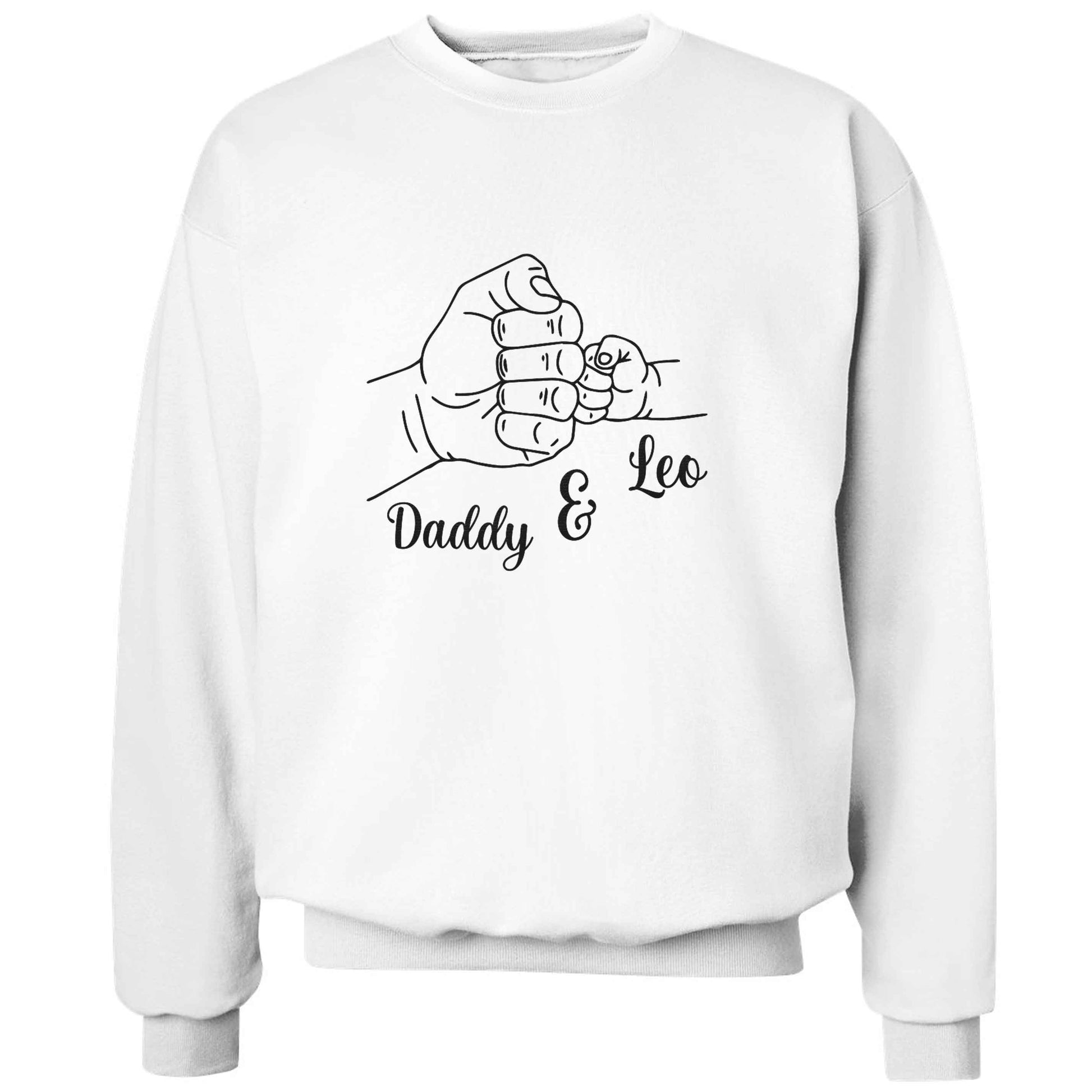 Personalised fist bump adult's unisex white sweater 2XL