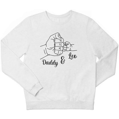 Personalised fist bump children's white sweater 12-13 Years