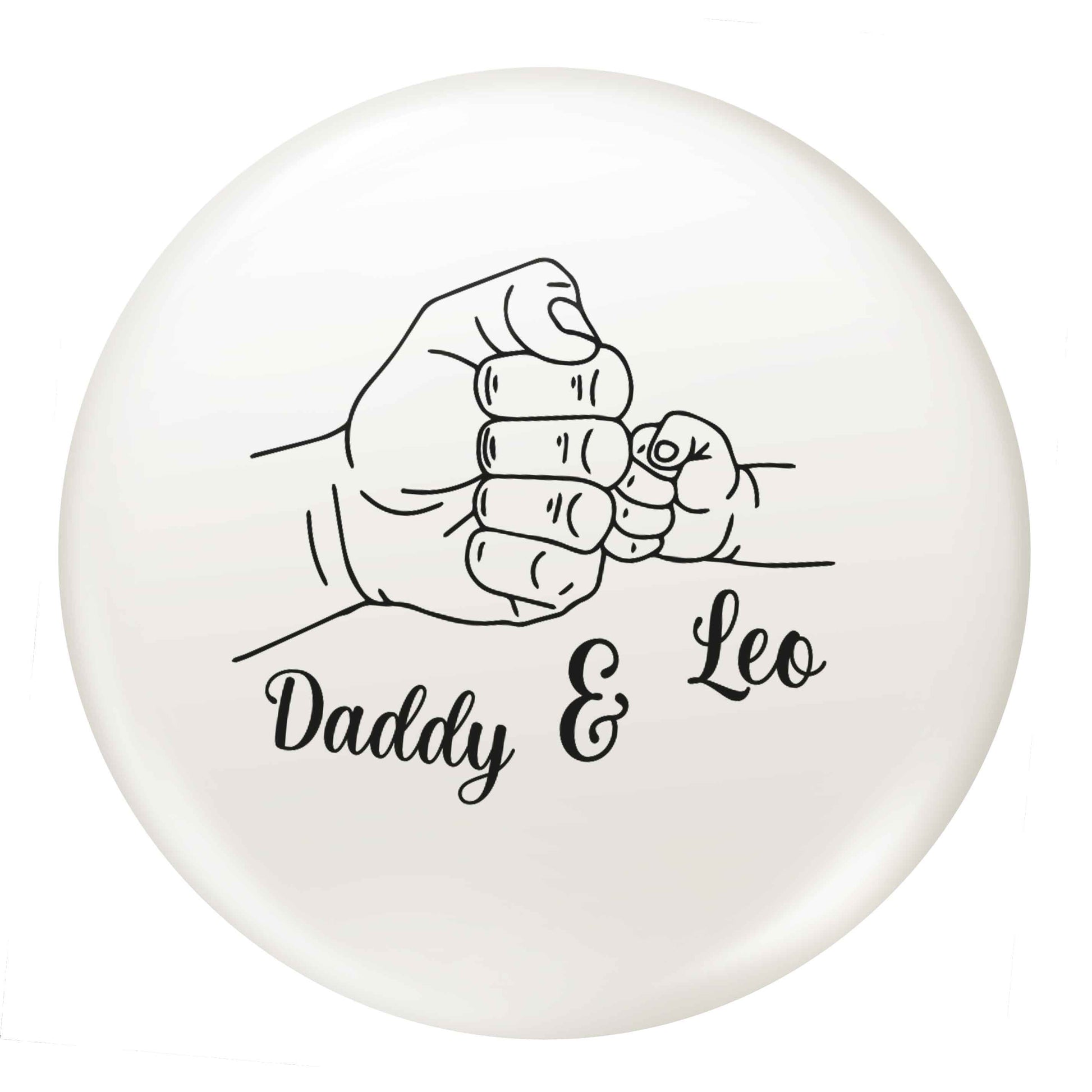 Personalised fist bump small 25mm Pin badge