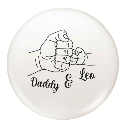 Personalised fist bump small 25mm Pin badge