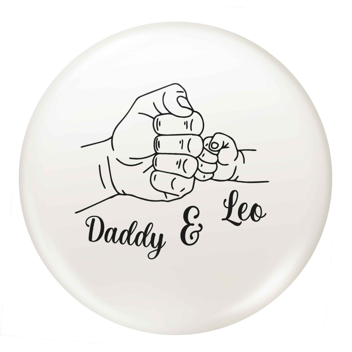 Personalised fist bump small 25mm Pin badge
