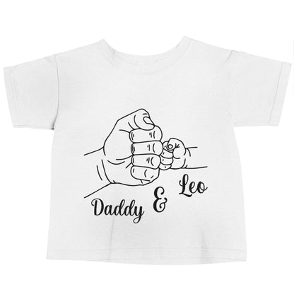 Personalised fist bump white baby toddler Tshirt 2 Years