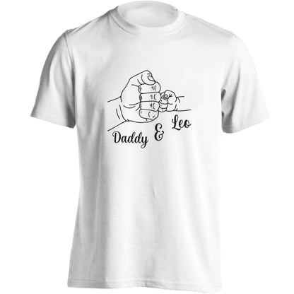 Personalised fist bump adults unisex white Tshirt 2XL