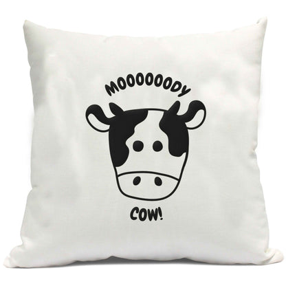 Moody cow cushion cover