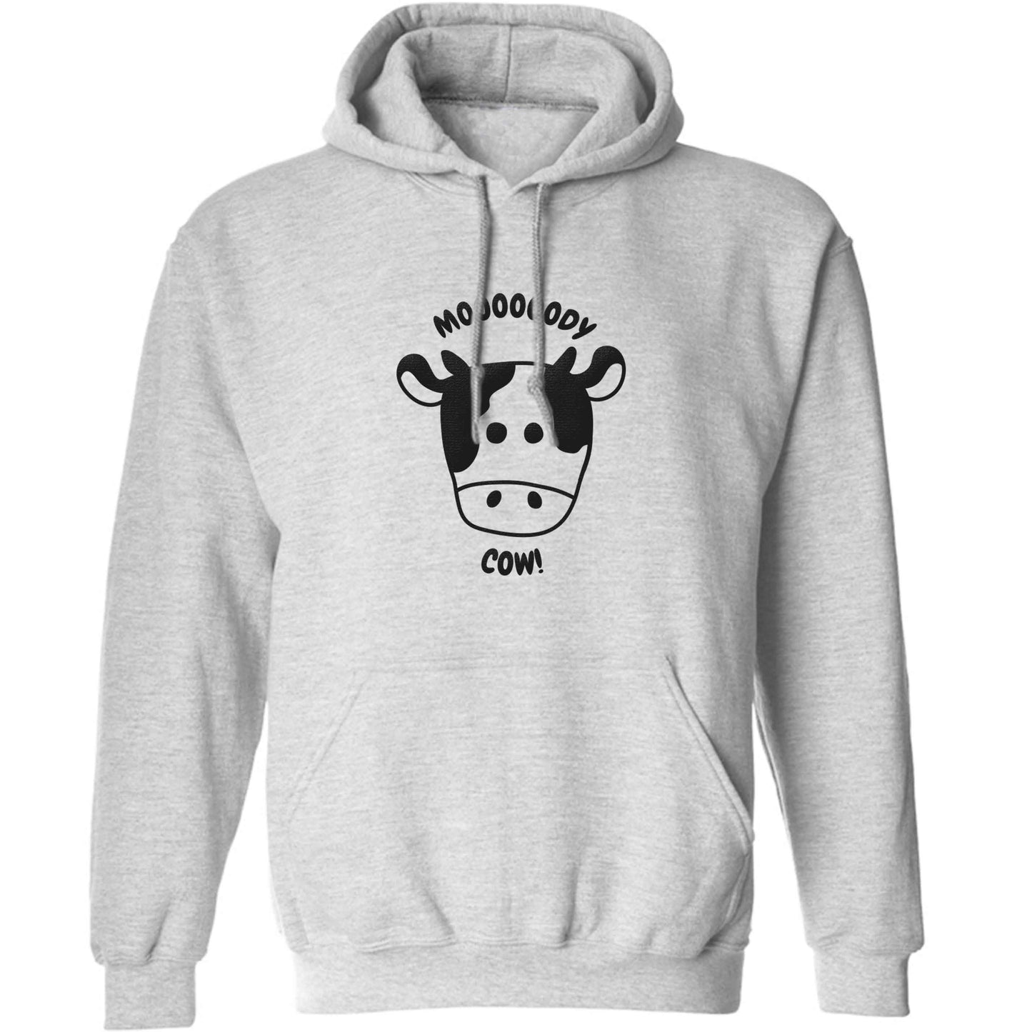 Moody cow adults unisex grey hoodie 2XL