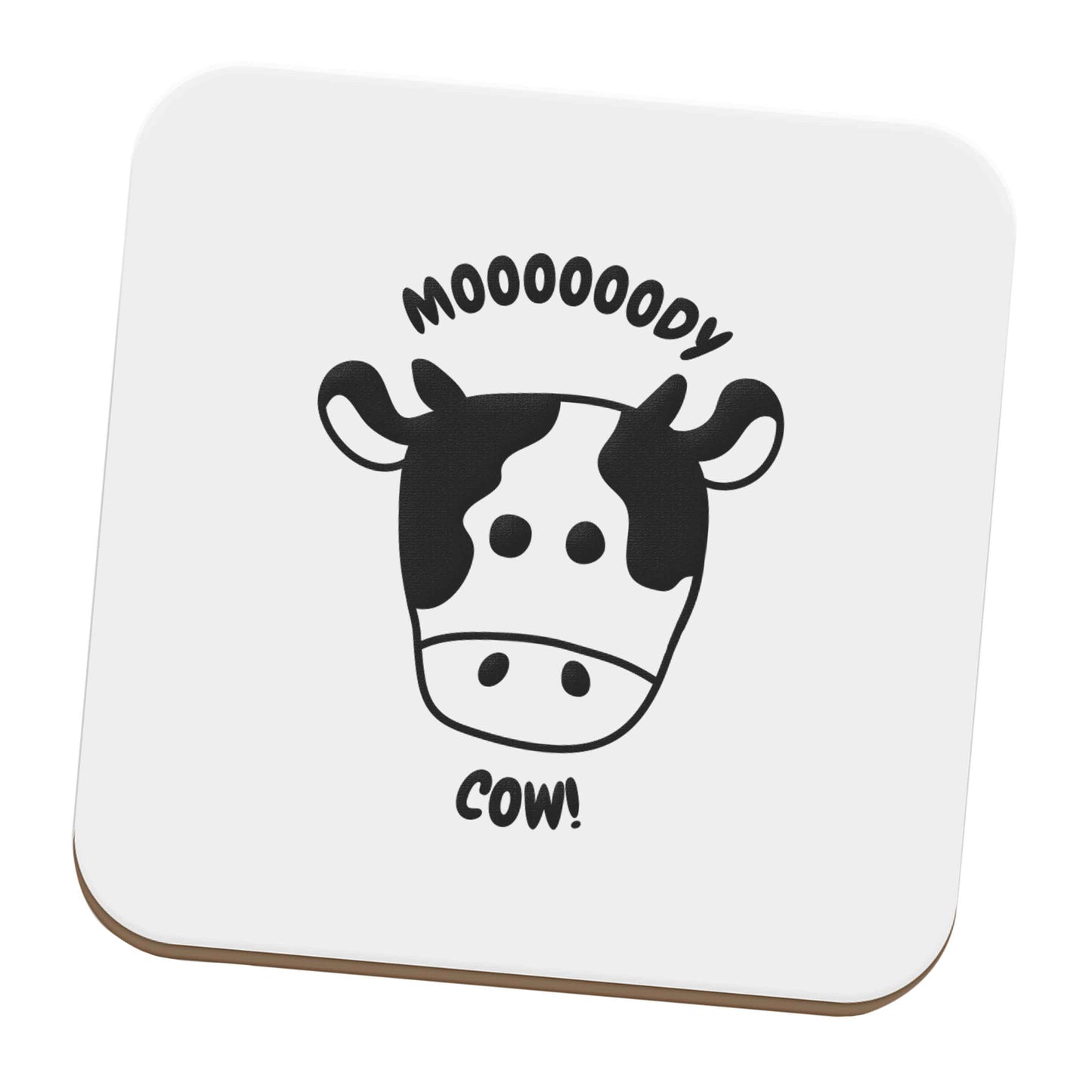 Moody cow set of four coasters