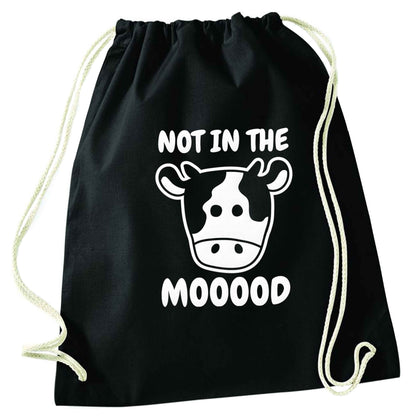 Not in the mood black drawstring bag