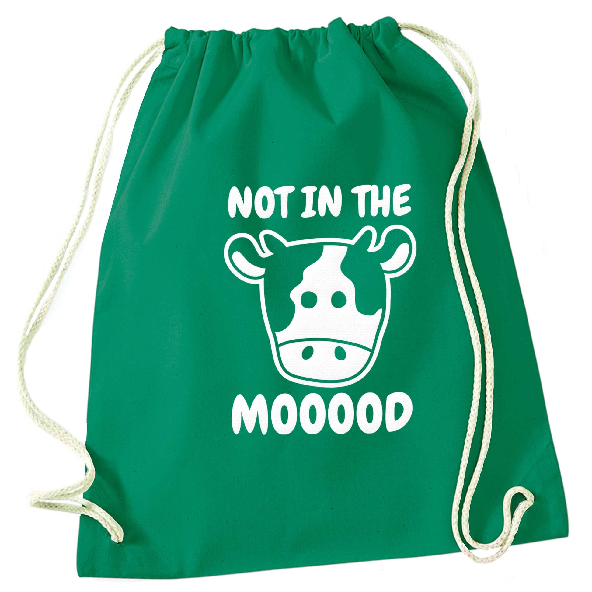 Not in the mood green drawstring bag