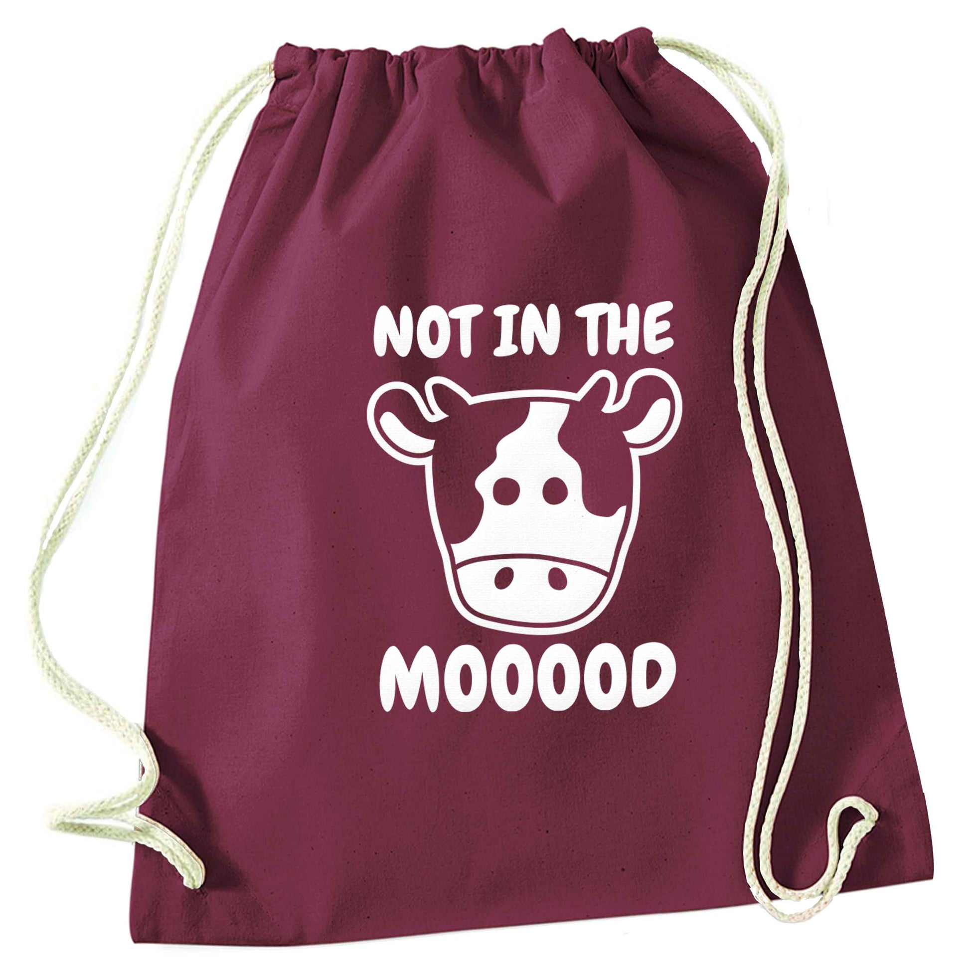 Not in the mood maroon drawstring bag