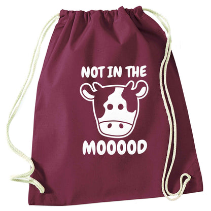 Not in the mood maroon drawstring bag