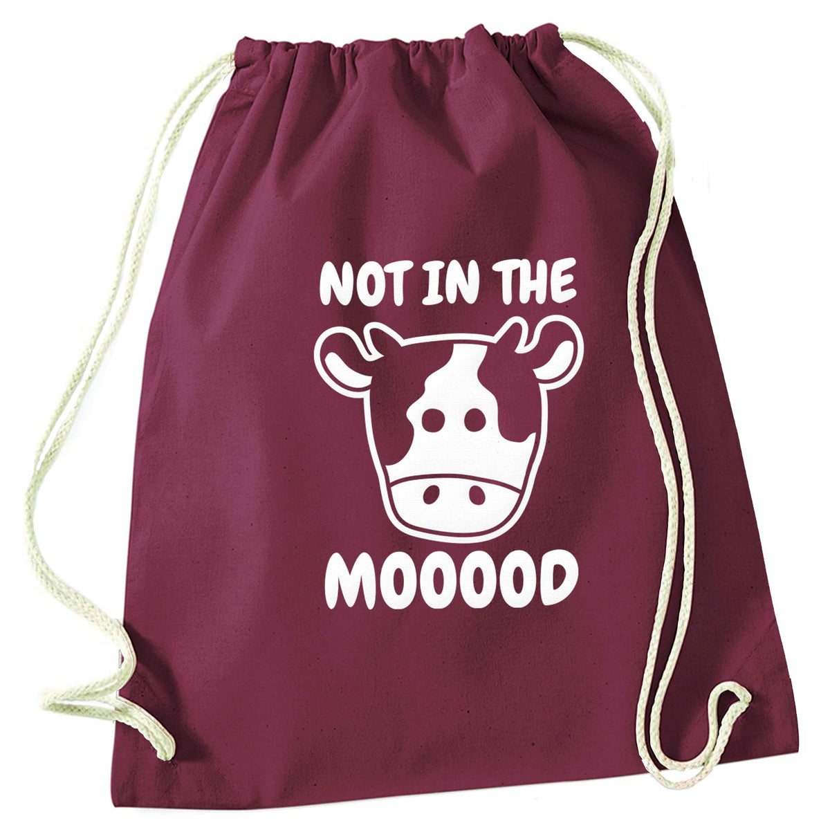 Not in the mood maroon drawstring bag
