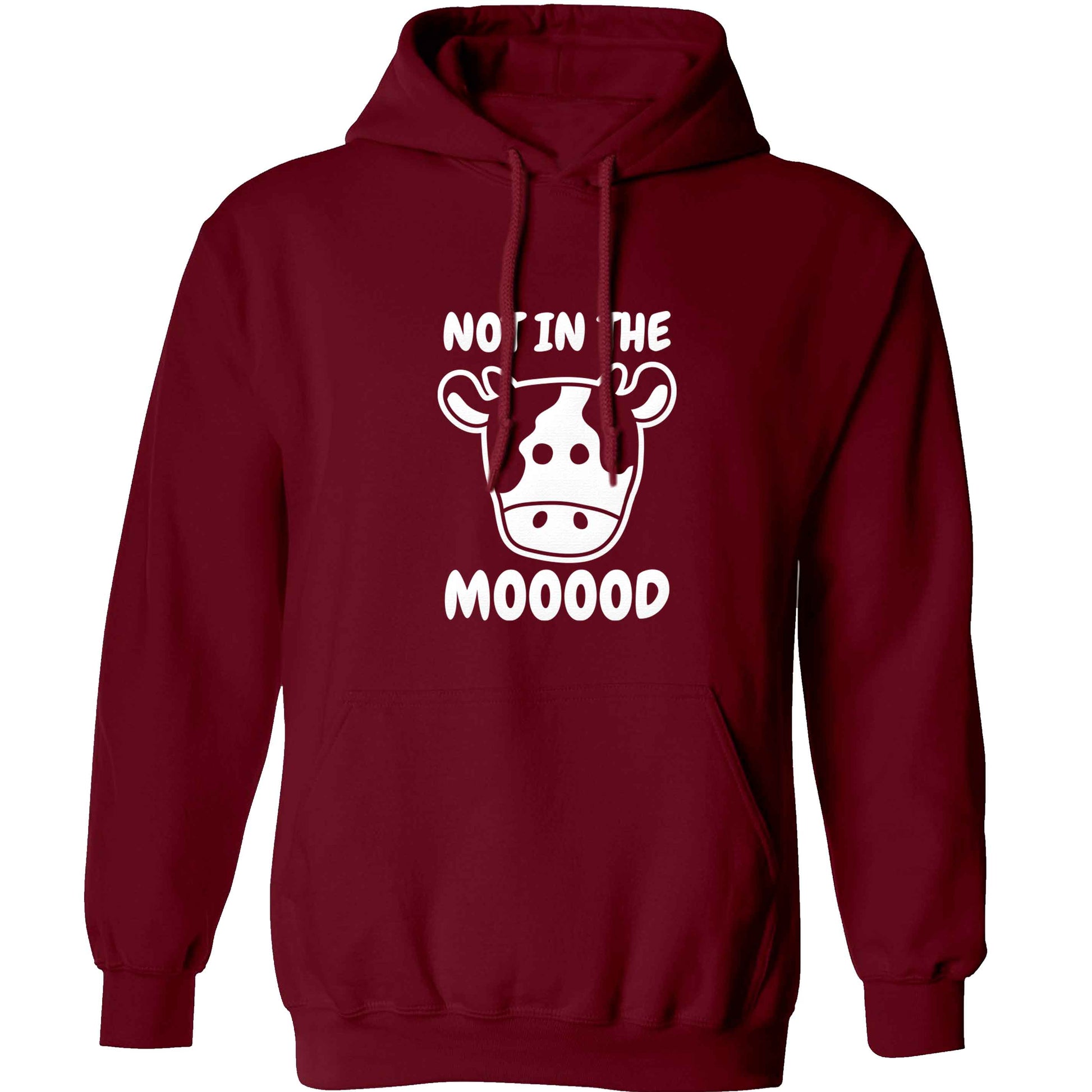 Not in the mood adults unisex maroon hoodie 2XL