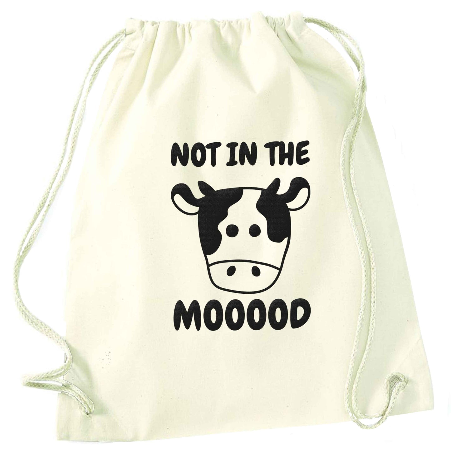 Not in the mood natural drawstring bag