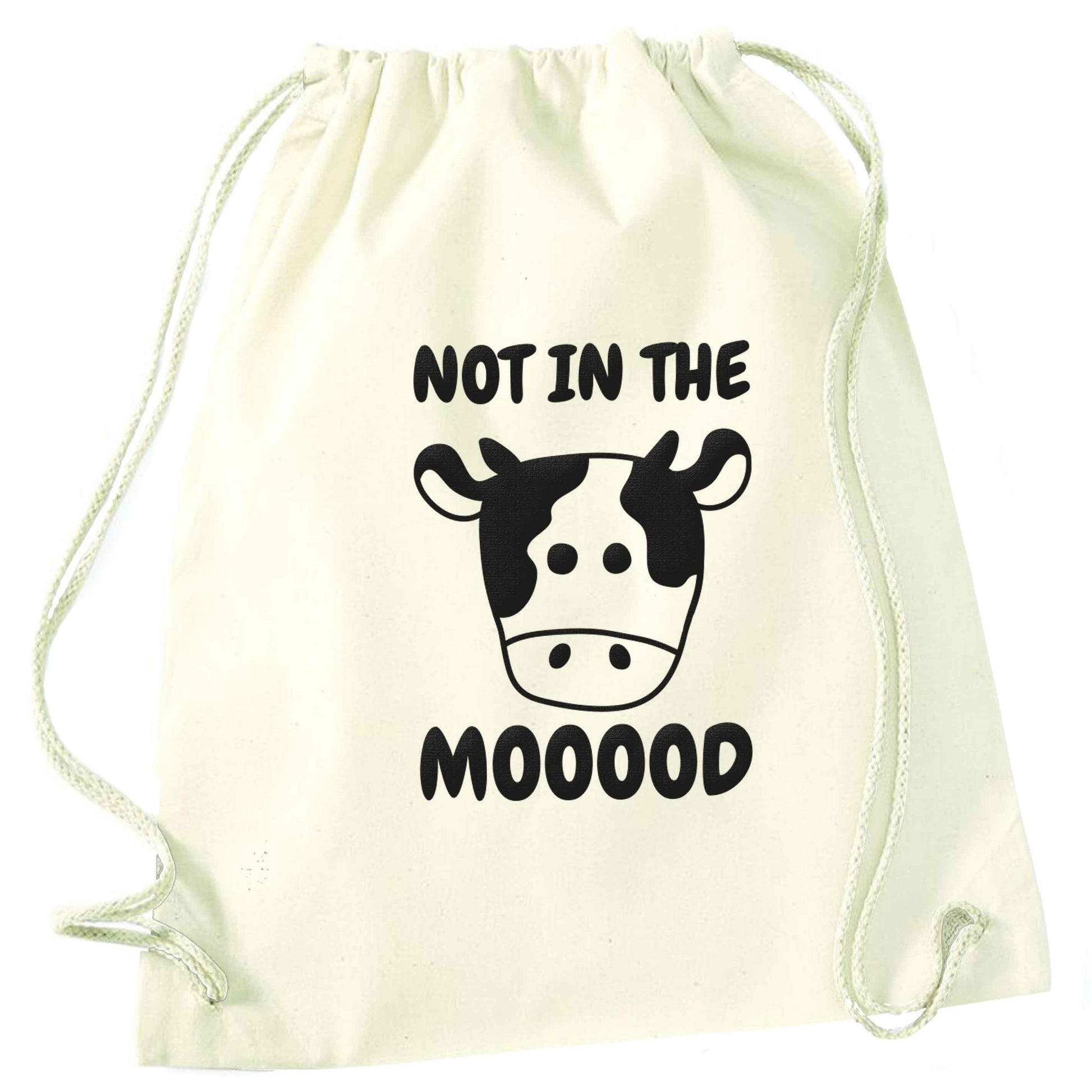 Not in the mood natural drawstring bag