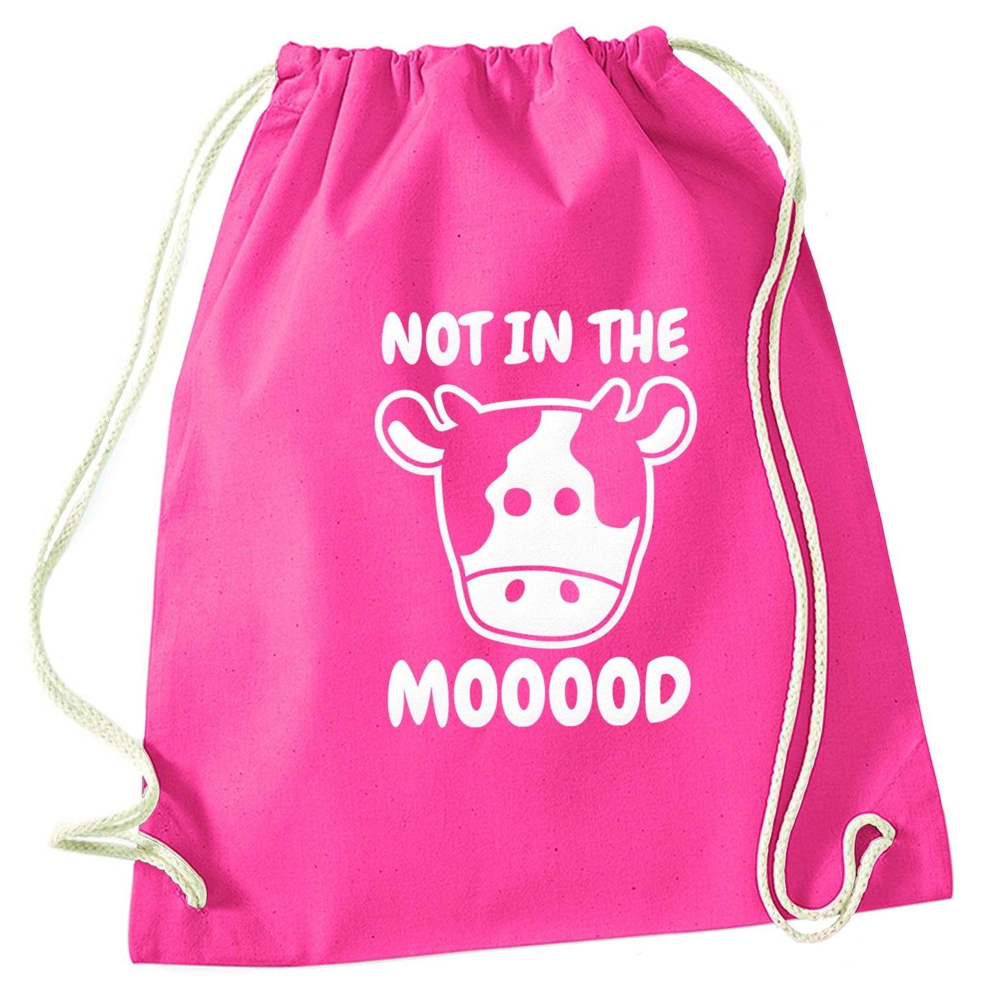 Not in the mood pink drawstring bag
