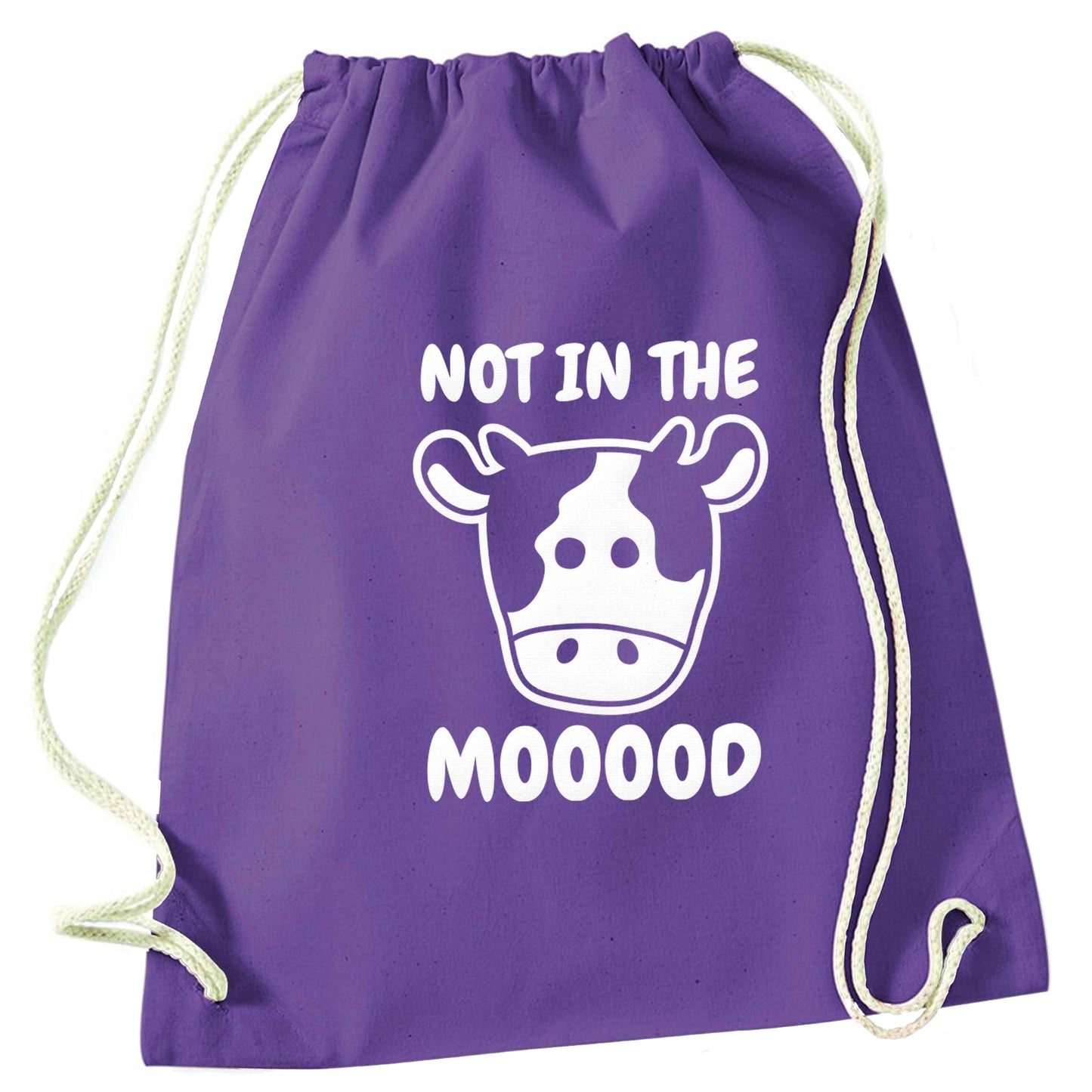 Not in the mood purple drawstring bag