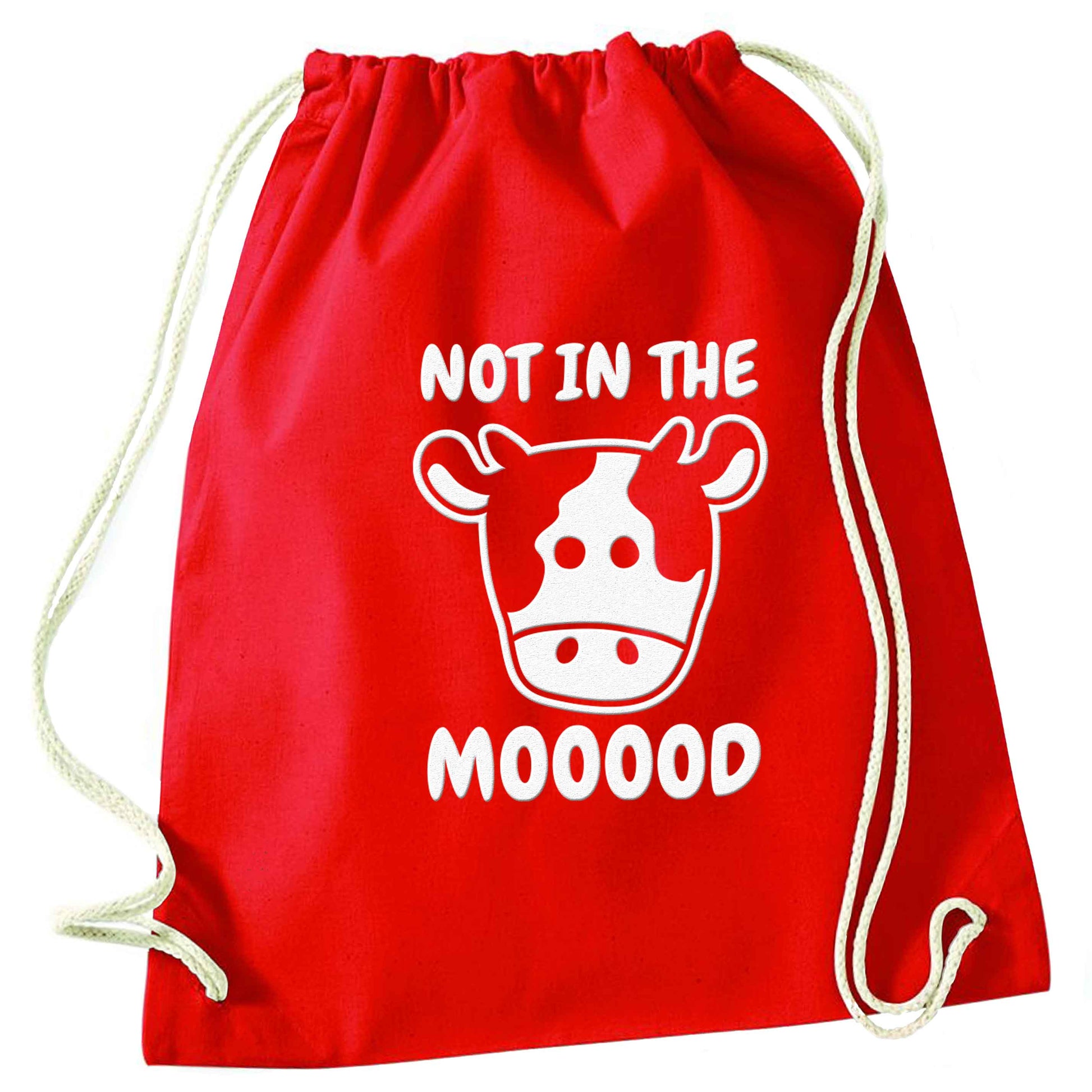 Not in the mood red drawstring bag 