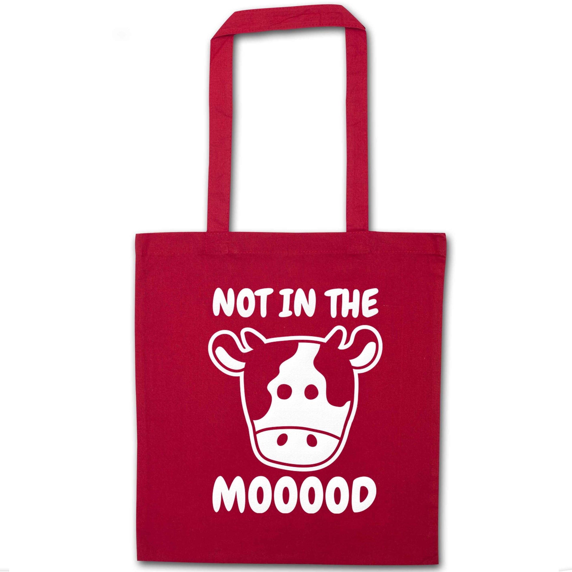 Not in the mood red tote bag