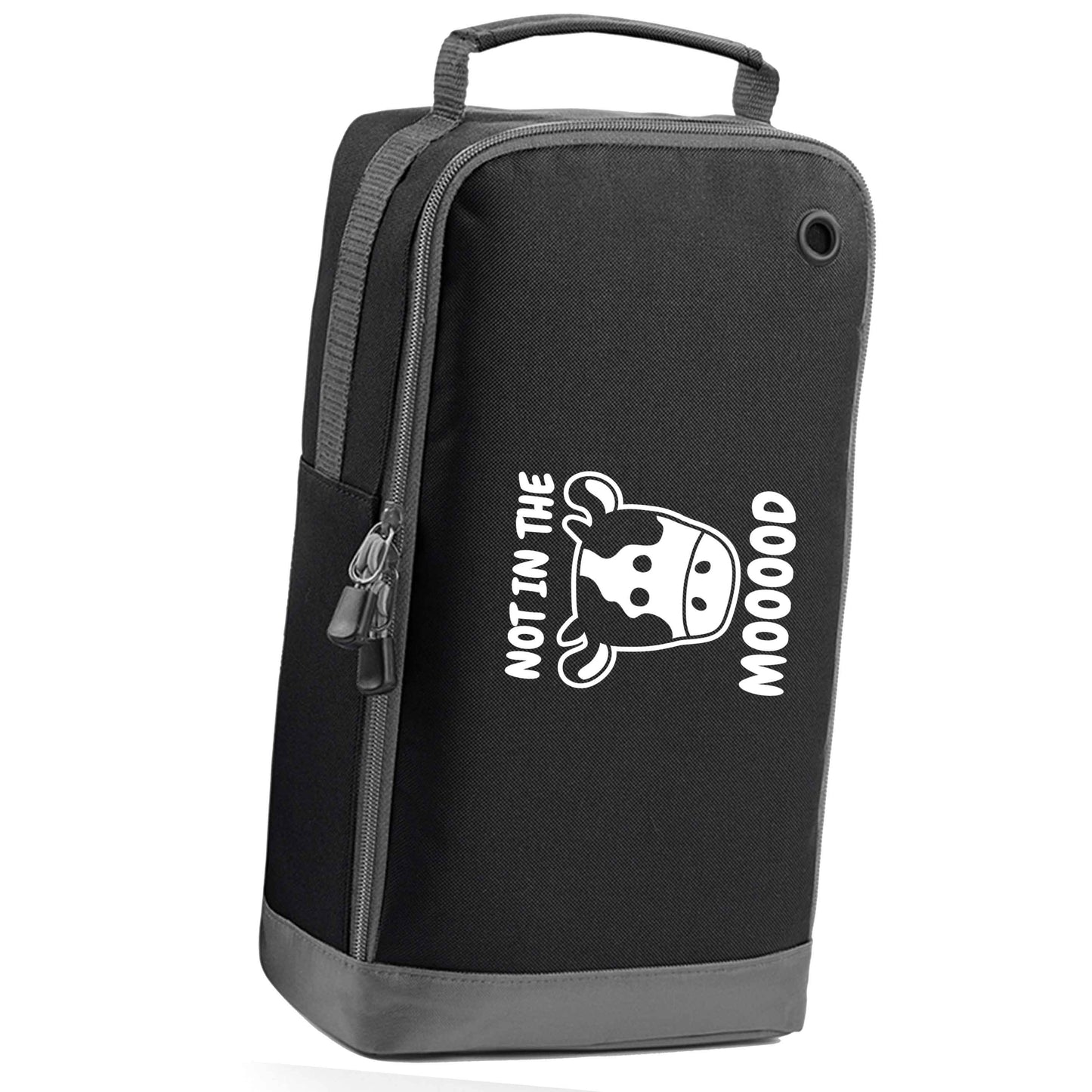 Not in the mood black sports shoe bag horizontal print