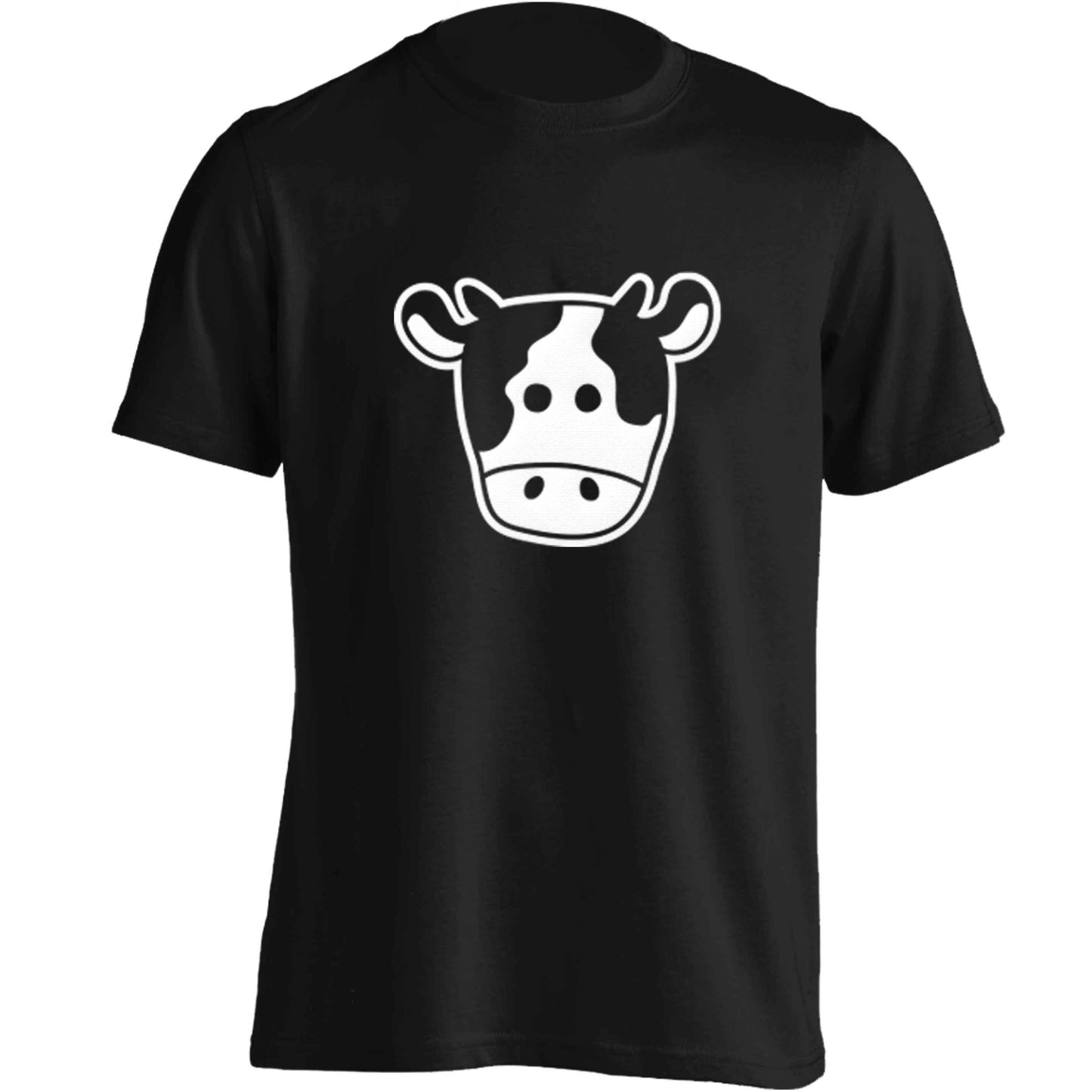 Cow illustration - pocket design adults unisex black Tshirt 2XL