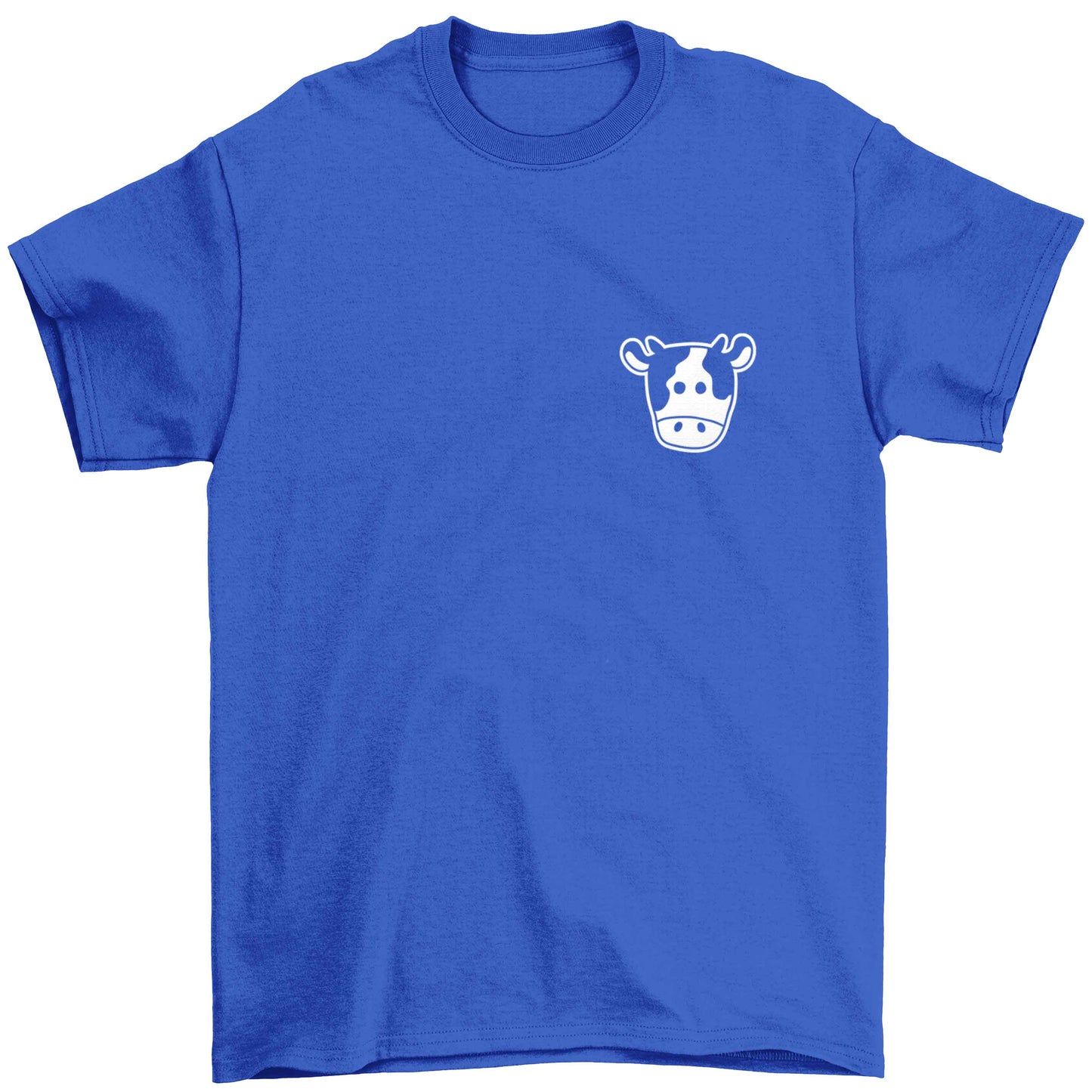 Cow illustration - pocket design Children's blue Tshirt 12-13 Years