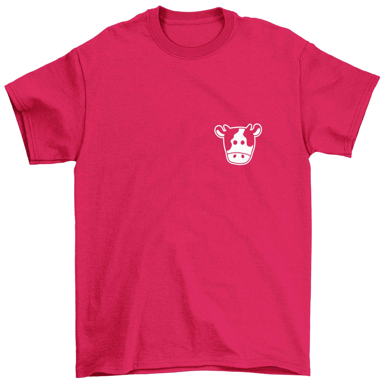 Cow illustration - pocket design Children's pink Tshirt 12-13 Years