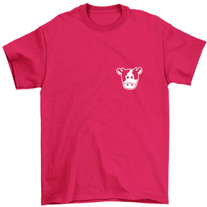 Cow illustration - pocket design Children's pink Tshirt 12-13 Years