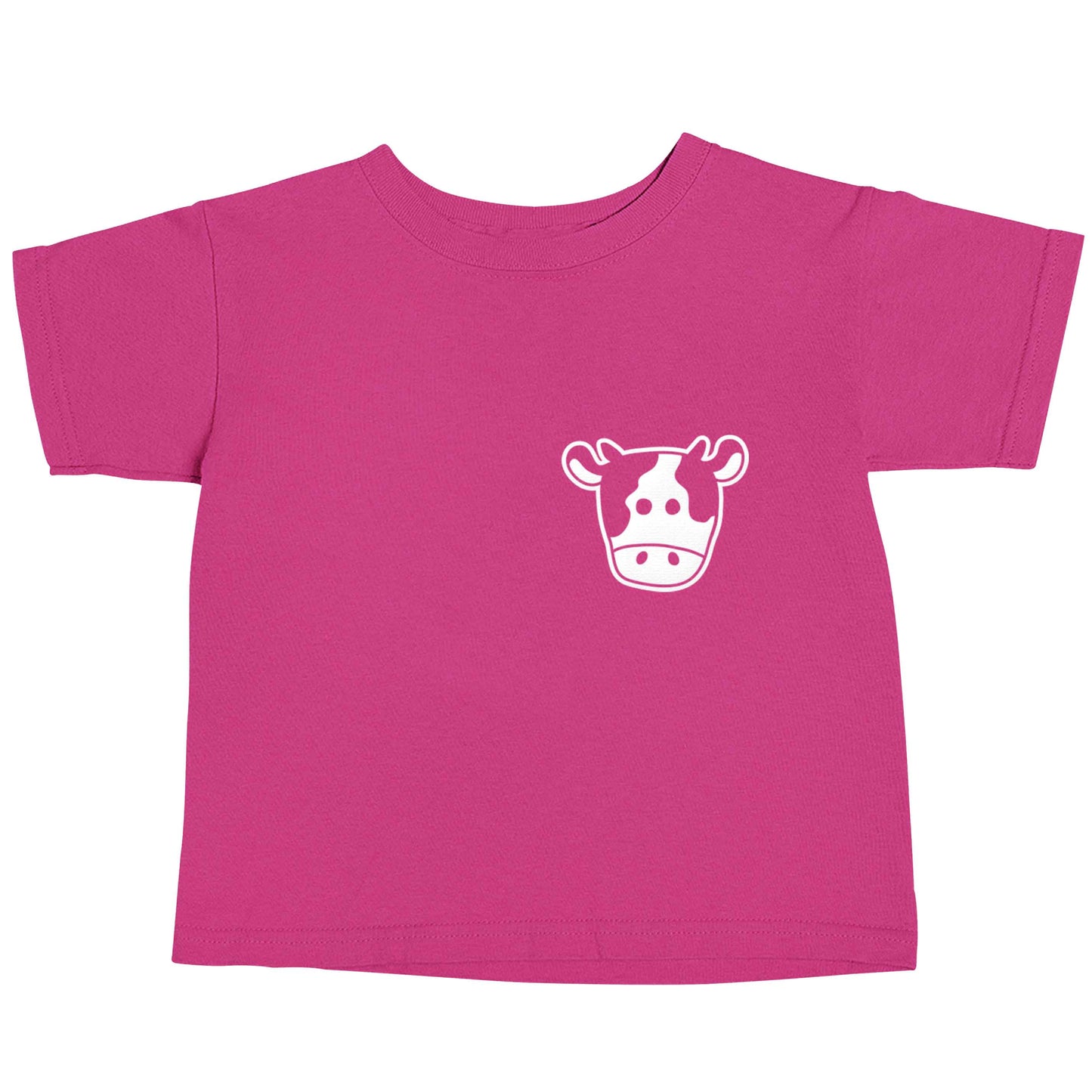 Cow illustration - pocket design pink baby toddler Tshirt 2 Years