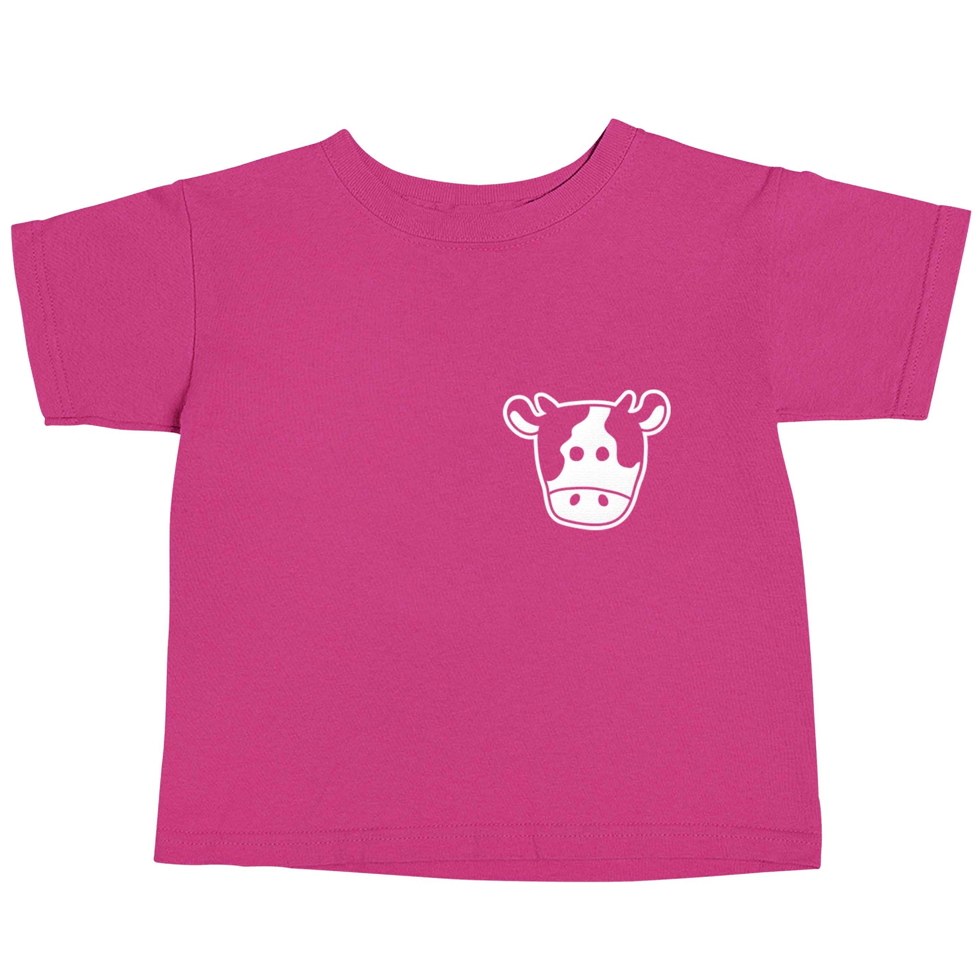 Cow illustration - pocket design pink baby toddler Tshirt 2 Years