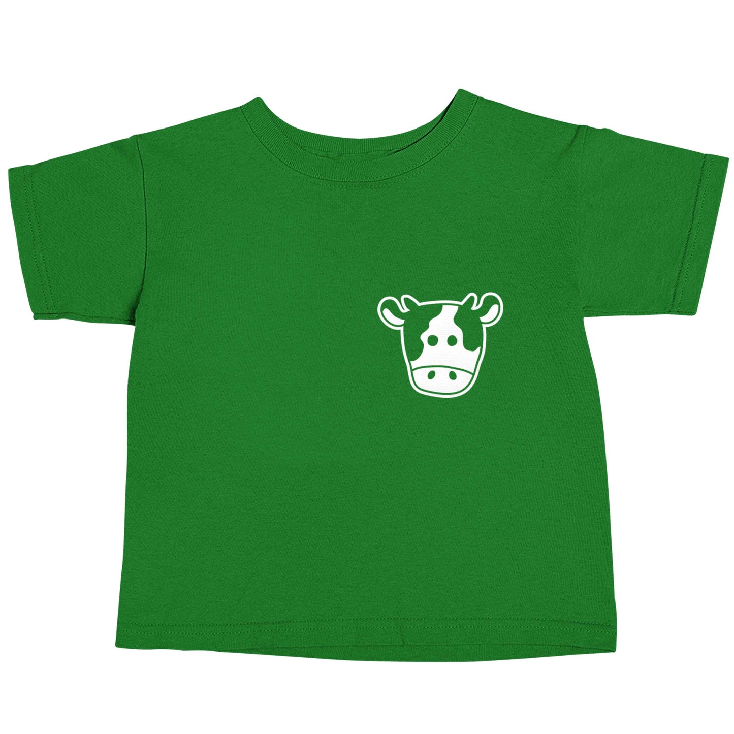Cow illustration - pocket design green baby toddler Tshirt 2 Years